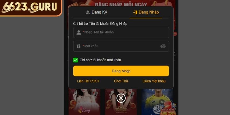 Đăng nhập trên máy tính
