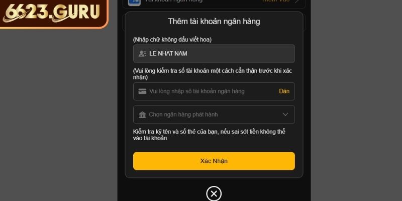 Cung cấp dữ liệu rút tiền 6623
