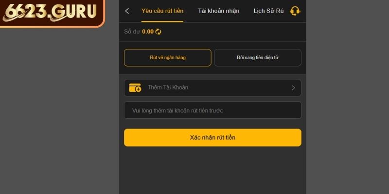 Điều kiện cần đáp ứng để có thể rút tiền tại 6623
