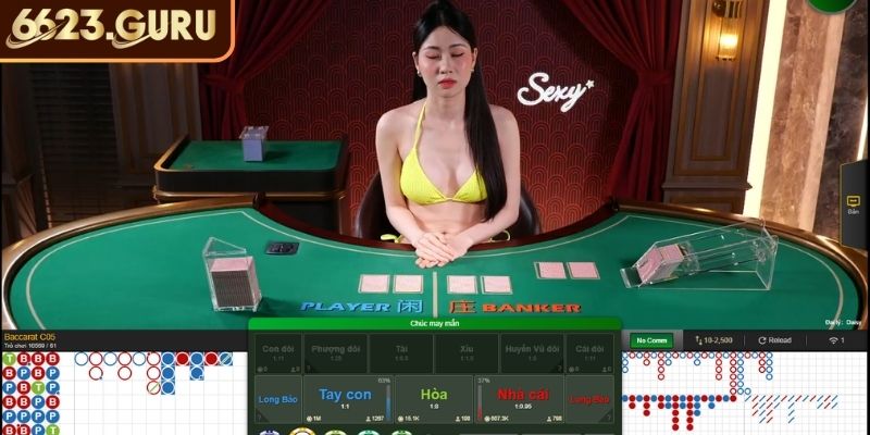 Soi cầu Baccarat 6623 dạng đảo liên tục